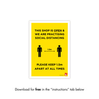 Shop for Shops COVID 19 DOWNLOADABLE POSTER 3 - SOCIAL DISTANCING (COVID3)