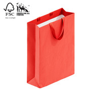 Shop for Shops Style paper bag large with ribbon handle 340 W x 460 H x 130 mm gusset(A8034.1RD)