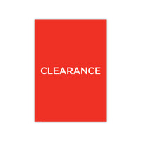 Shop for Shops Poster "CLEARANCE" 594 W x 841mm H(T4309RDWH)