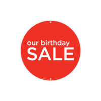 Round double sided poster "our birthday SALE" Double Sided (T4718RDWH)