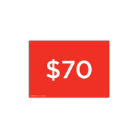 Shop for Shops A4 landscape double sided sign card "$70" (pack of 5) 297 W x 210 mm H(T6470.1RDWH)