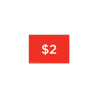 Shop for Shops A5 landscape double sided sign card "$2" (pack of 5) 210 W x 148 mm H(T6602.1RDWH)