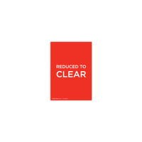 Shop for Shops A5 portrait double sided sign card "REDUCED TO CLEAR" (pack of 5) 148 W x 210 mm H(T7749.1RDWH)