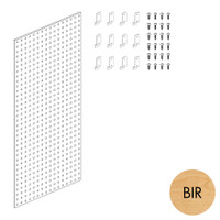 Peggie panel 75 x 70mm perforated pattern with brackets (P0005BIR)
