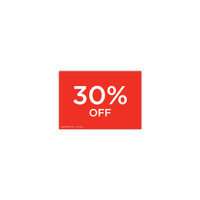 Shop for Shops A5 landscape double sided sign card "30% off" (pack of 5) 210 W x 148 mm H(T6730.1RDWH)