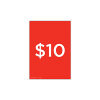 A4 portrait double sided sign card "$10" (pack of 5) (T7410.1RDWH)