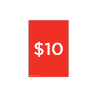 Shop for Shops A4 portrait double sided sign card "$10" (pack of 5) 210 W x 297 mm H(T7410.1RDWH)