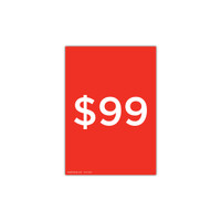 Shop for Shops A4 portrait double sided sign card "$99" (pack of 5) 210 W x 297 mm H(T7499.1RDWH)