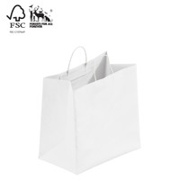 Kraft paper wider gusset bag large with handle (A8056.1WH)