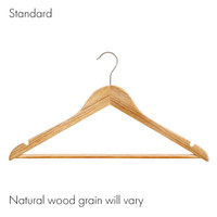 Wooden hanger standard contoured with notches & rail 440 W x 12 mm Thick(HSC2630BH)