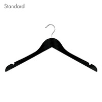 Shop for Shops Wooden hanger standard contoured wishbone with notches 440 W x 12 mm Thick(HSC2628BK)