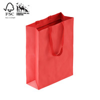 Shop for Shops Style paper bag large with woven ribbon handle 340 W x 460 H x 130 mm gusset(A8034.2RD)