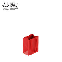 Style paper bag small with woven ribbon handle 160 W x 200 H x 90 mm gusset(A8032.2RD)