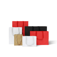 Style paper bag medium with woven ribbon handle 260 W x 330 H x 135 mm gusset(A8033.2NAT)
