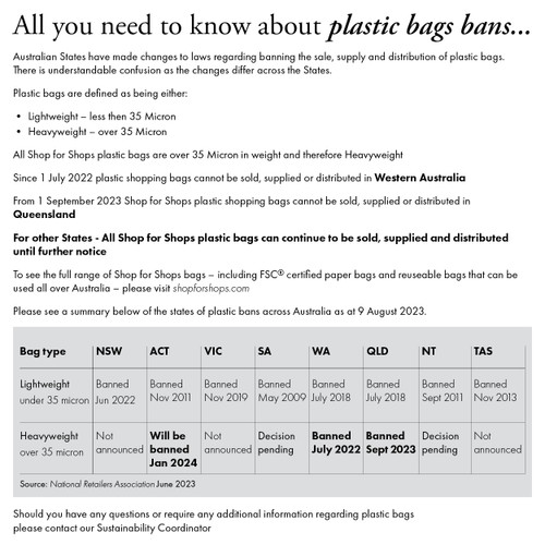 Plastic carry bag large with die cut handle  435 W x 480 mm H 50 micron(A8207WH)