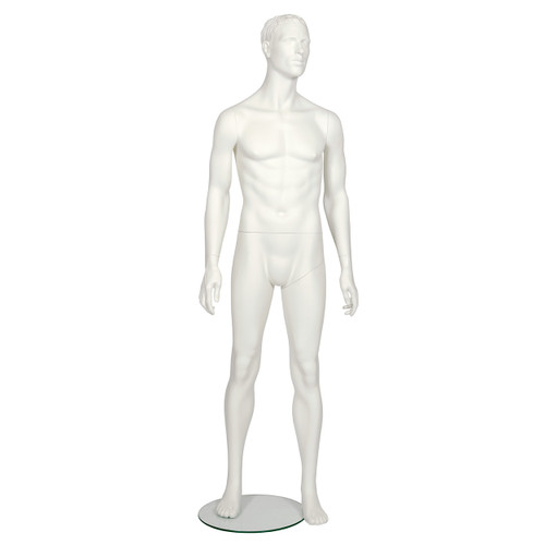 Shop for Shops Style male mannequin pose 2 realistic head 420 mm glass base HT=1850, C=930, W=770 mm(B8382SWRH)