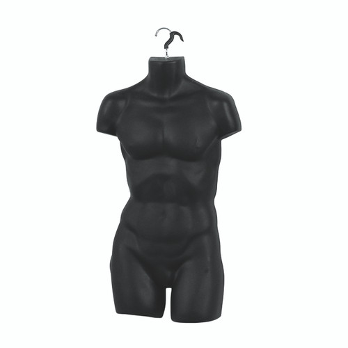 Shop for Shops Male M-L torso front with hanging hook 865 mm H(B9034BK)