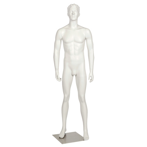 Shop for Shops Fibreglass male mannequin fashionable pose with head HT=1920, Chest=930, W=760 mm(B9406WH)