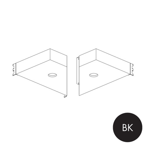MAXe corner downlight pelmet box set 600 x 600 mm bay  100 H x 400 mm D(E61426.4BK)