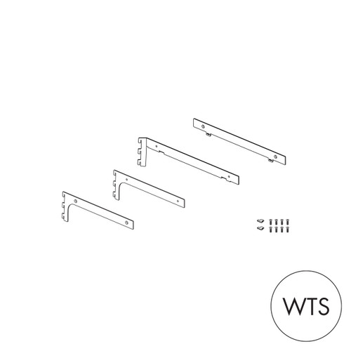 MAXe 30 mm corner shelf bracket set 300 mm D  30 H x 2.5 mm Thick(E6803WTS)