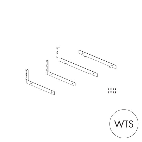 MAXe 30 mm corner shelf base bracket set 300 mm D  30 H x 2.5 mm Thick(E6903WTS)