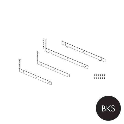 MAXe 30 mm corner shelf base bracket set 400 mm D  30 H x 2.5 mm Thick(E6904BKS)