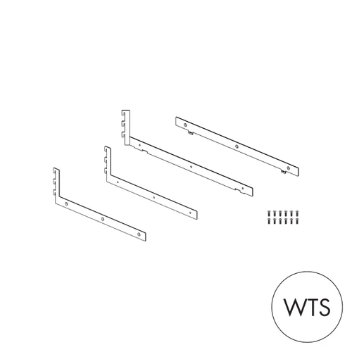 MAXe 30 mm corner shelf base bracket set 400 mm D  30 H x 2.5 mm Thick(E6904WTS)