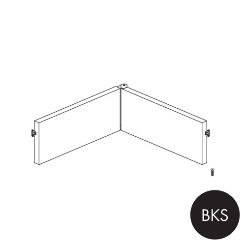 Shop for Shops MAXe metal corner skirt set 600 x 600 bay - 300 mm D 120 H x 18 mm Thick(E8136.4BKS)