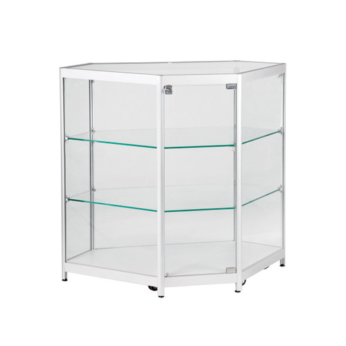Alu corner counter showcase LED lighting & lockable door  To suit 500 mm Counter Showcase(F2603CGAL)