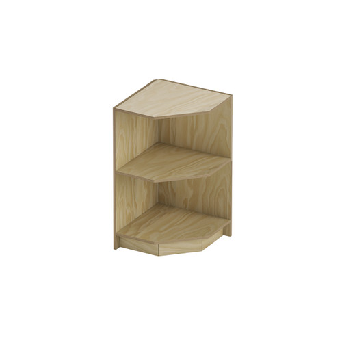 Open corner counter timber laminate with shelf  526 W x 526 D x 965 mm H(F4002PY)