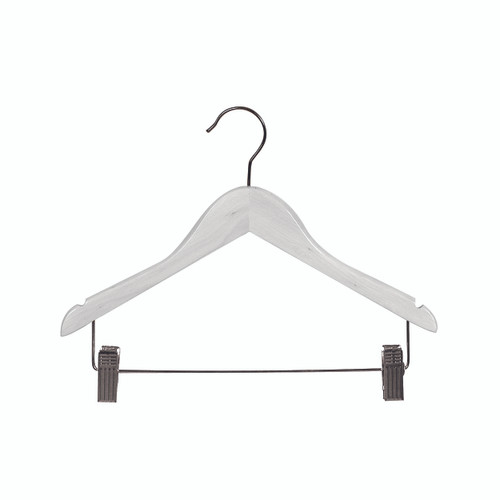 Shop for Shops Kids wooden hanger with notches & adjustable clips 350 W x 12 mm Thick(H2605WH)