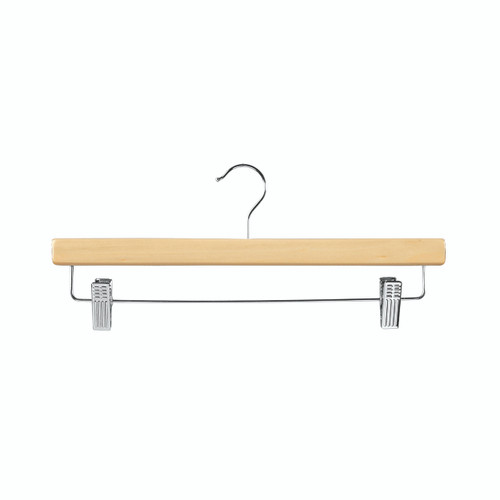 Shop for Shops Wooden hanger premium flat with adjustable clips 380 W x 12 mm Thick(H2629BH)