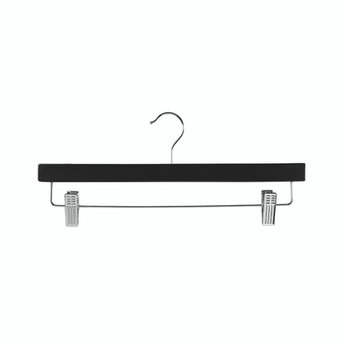 Shop for Shops Wooden hanger premium flat with adjustable clips 380 W x 12 mm Thick(H2629BK)