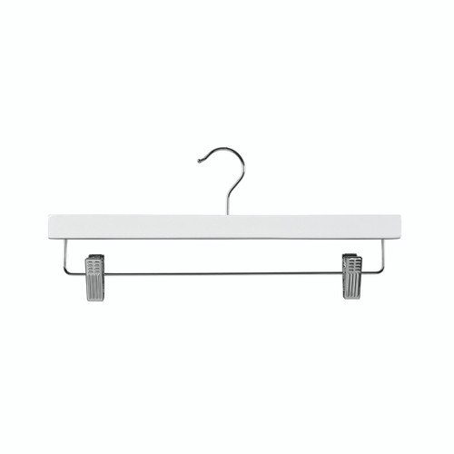Shop for Shops Wooden hanger premium flat with adjustable clips 380 W x 12 mm Thick(H2629WH)