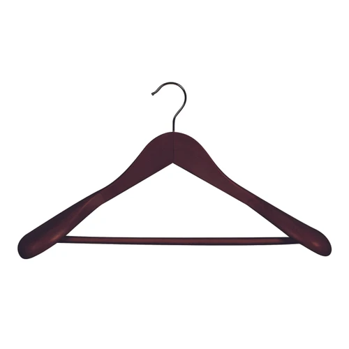 Wooden hanger premium contoured for suit with formed shoulders & rail  450 W x 14 mm Thick(H2635WE)