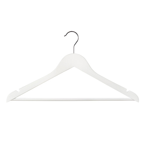 Shop for Shops Wooden hanger slimline flat with notches & rail 440 W x 10 mm Thick(H2640WH)