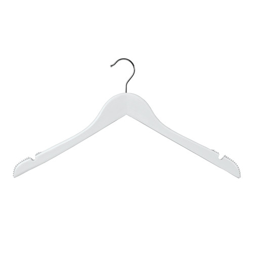 Wooden hanger premium contoured wishbone with notches & ribs  440 W x 14 mm Thick(H2651WH)