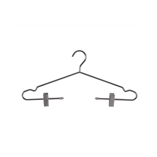 Deluxe metal hanger with notches & adjustable clips  420 W x 5 mm DIA(H3102CH)