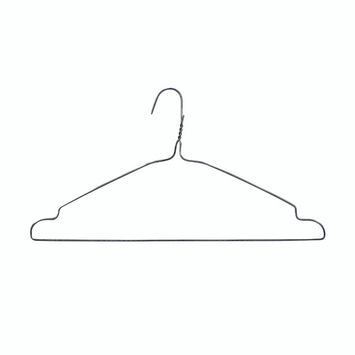 Shop for Shops Dry cleaner style metal wire hanger with notches 410 W x 2 mm DIA(H3108SC)