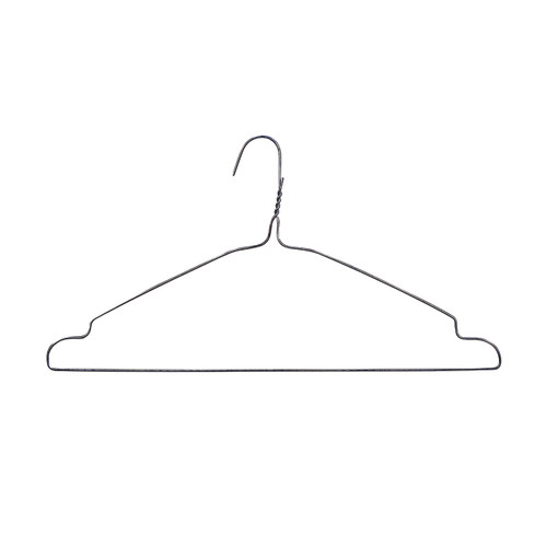 Dry cleaner style metal wire hanger with notches  410 W x 2 mm DIA(H3108SC)