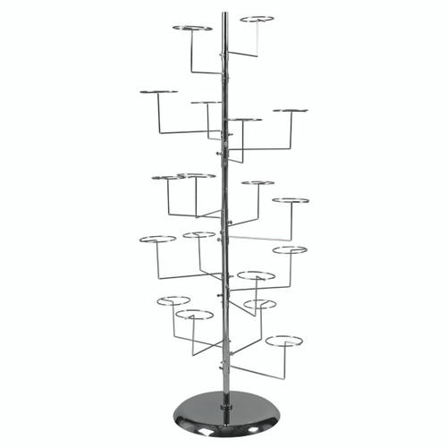 Shop for Shops Hat display stand with 18 hat rings & round base 460 DIA Base, 1680 mm H(M2509CH)