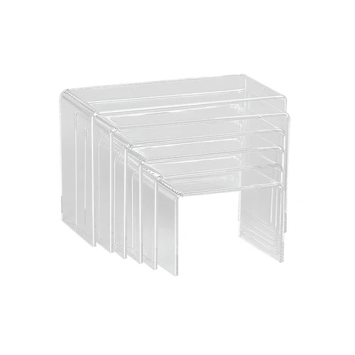 Acrylic risers set rectangular with 6 nesting pieces  Max 220 W x 145 H x 100 mm D(M2765CA)