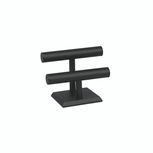 Shop for Shops Leatherette jewellery bar two tier 250 W x 150 D x 200 mm H(M3402BK)