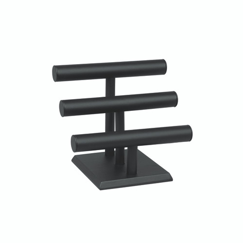 Shop for Shops Leatherette jewellery bar three tier 300 W x 235 D x 260 mm H(M3403BK)