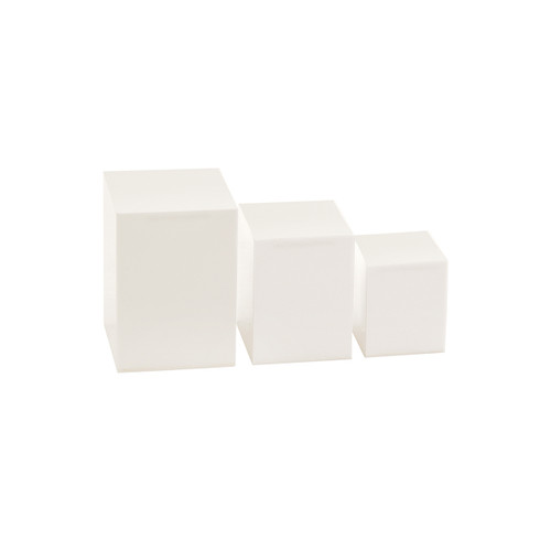 Acrylic jewellery plinth set with 3 nesting pieces  100 H, 80 H , 60 mm H(M3560WH)