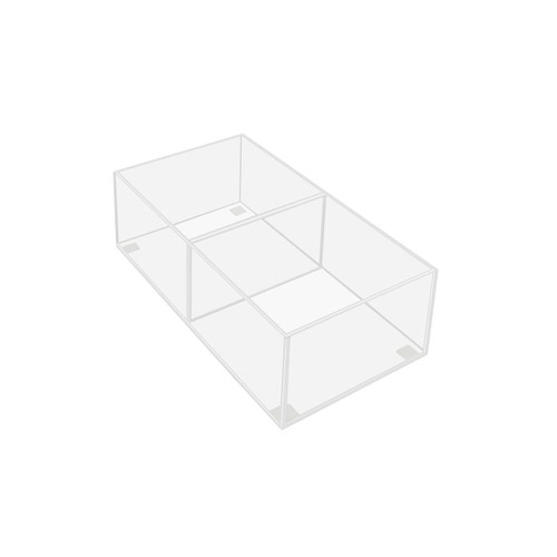 Acrylic stackable container with 2 compartments  204 L x 102 D x 66 mm H(M3582CA)