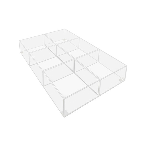 Acrylic stackable container with 6 compartments  306 L x 204 D x 66 mm H(M3586CA)