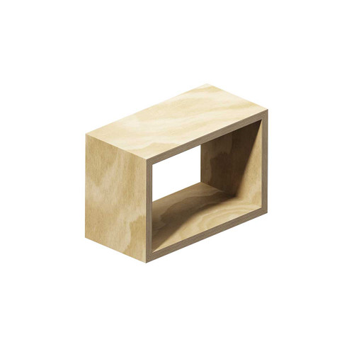 Hanging rectangular wooden display cube for 600 mm bay  398H  x 598 W x 300 D(M5606PY)