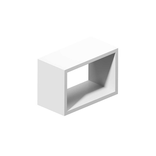 Hanging rectangular wooden display cube for 600 mm bay  398H  x 598 W x 300 D(M5606WH)