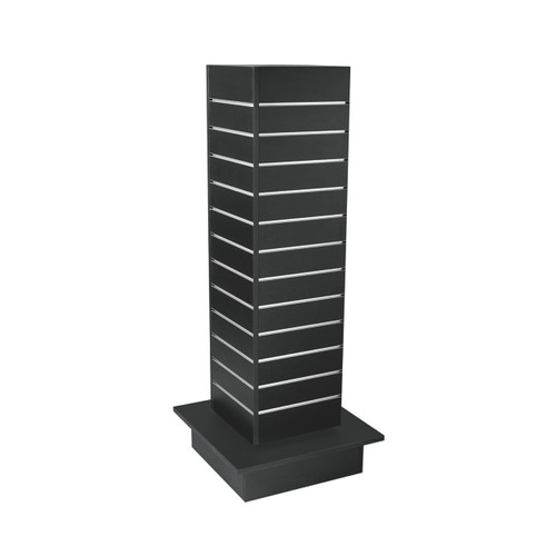 Slatwall timber laminate square spinner unit  550 Sq Base x 1350 mm H(M8100BK)